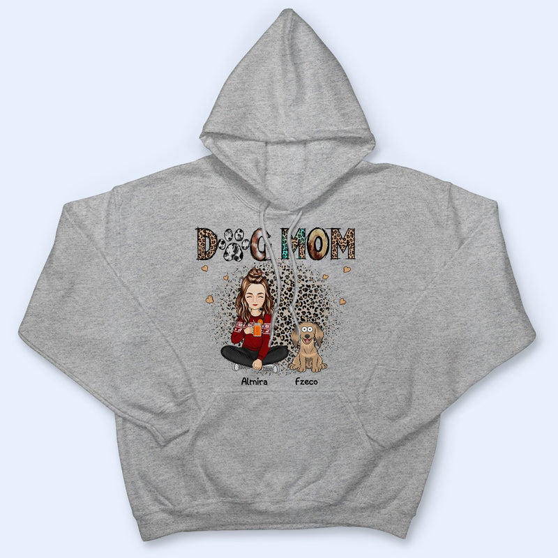 Leopard Dog Mom With Dogs - Birthday, Anniversary, Funny Gift For Women, Dog Lovers - Personalized T Shirt