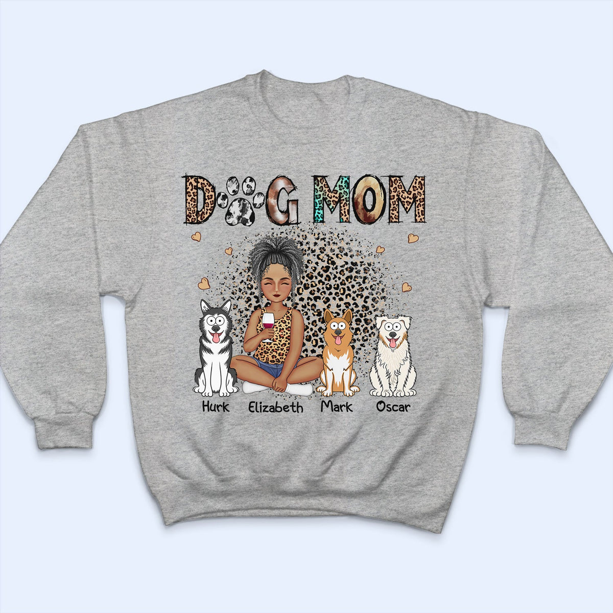 Leopard Dog Mom With Dogs - Birthday, Anniversary, Funny Gift For Women, Dog Lovers - Personalized T Shirt