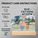 A Bond That Can't Be Broken - Gift For Cat Lovers, Cat Mom, Cat Dad - Personalized 3D Led Light Wooden Base