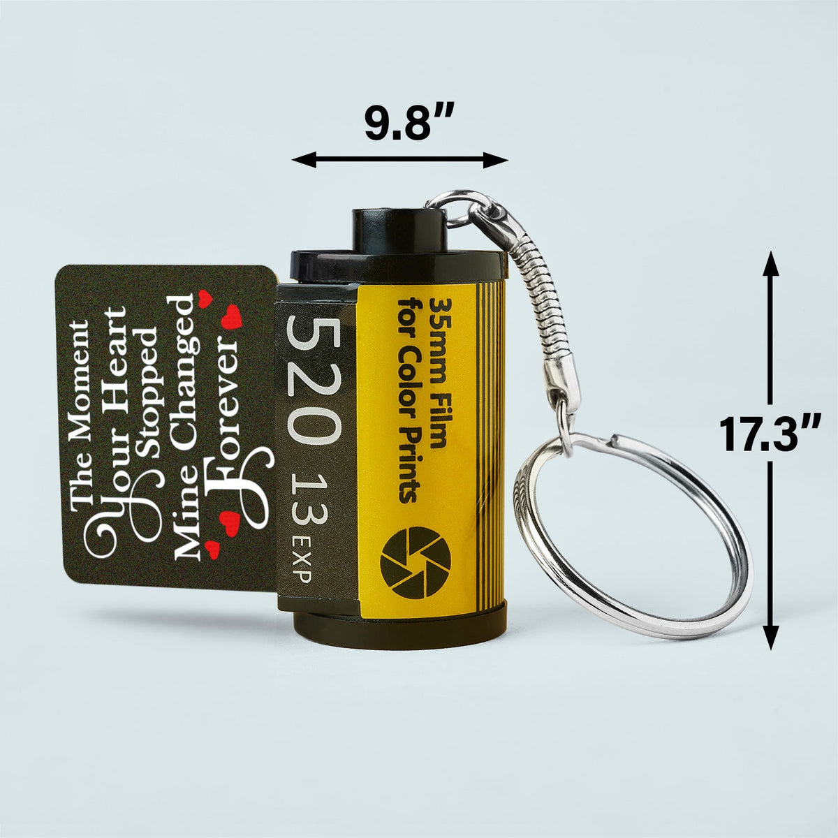 Custom Photo No Longer By My Side - Memorial Gift For Dog Lovers, Cat Lovers, Pet Lovers - Personalized Film Roll Keychain