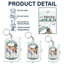 Through Thick & Thin I Promise Chibi - Funny, Anniversary, Birthday Gift For Bestie, Friend, Sibling - Personalized Aluminum Keychain