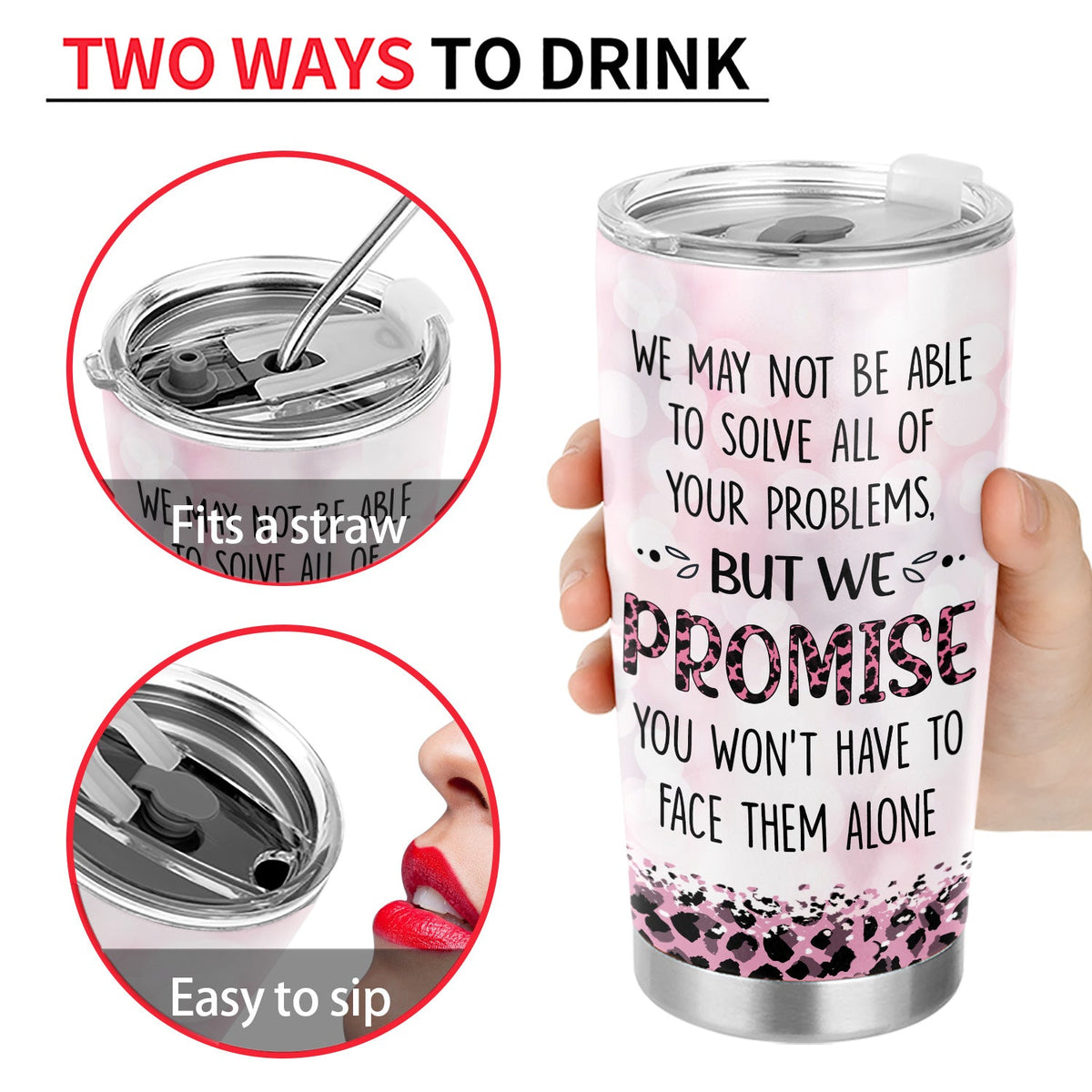 Contre vents et marées, je promets Chibi - Cadeau d'anniversaire amusant pour meilleur ami, ami, frère ou sœur - Gobelet personnalisé