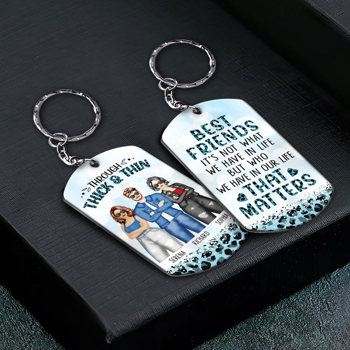 Through Thick & Thin I Promise Fashion - Funny, Anniversary, Birthday Gift For Bestie, Friend, Sibling - Personalized Aluminum Keychain