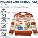 Flat Art - Christmas, Funny Gift For Family, Couple, Dad, Mom, Grandpa, Grandma - Personalized Unisex Ugly Sweater