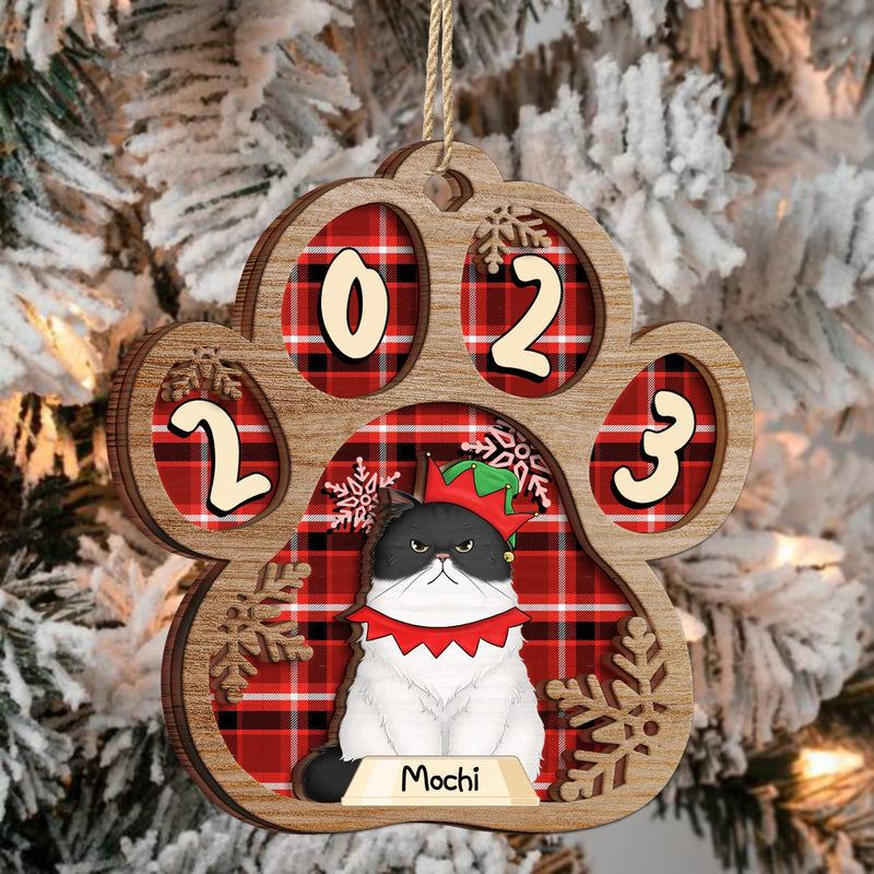 Semi-Real Art - Christmas Gift For Dog Lovers, Cat Lovers, Pet Owners - Personalized 2-Layered Wooden Ornament