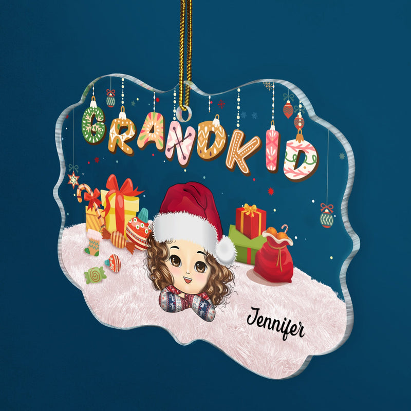 My Grandkids - Christmas, Loving Gift For Grandparents, Grandma, Grandpa, Family - Personalized Medallion Acrylic Ornament