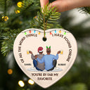 Of All The Weird Things - Christmas Gift For Couples, Husband, Wife - Personalized Heart Ceramic Ornament
