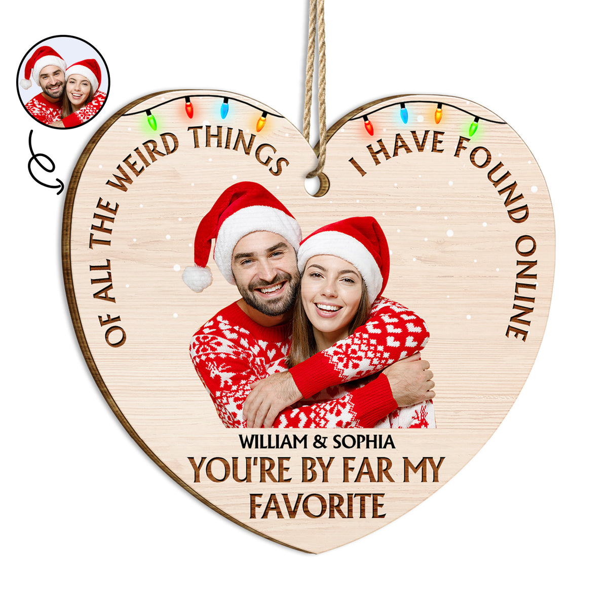 Custom Photo Of All The Weird Things Christmas T For Couples Hus Wander Prints™