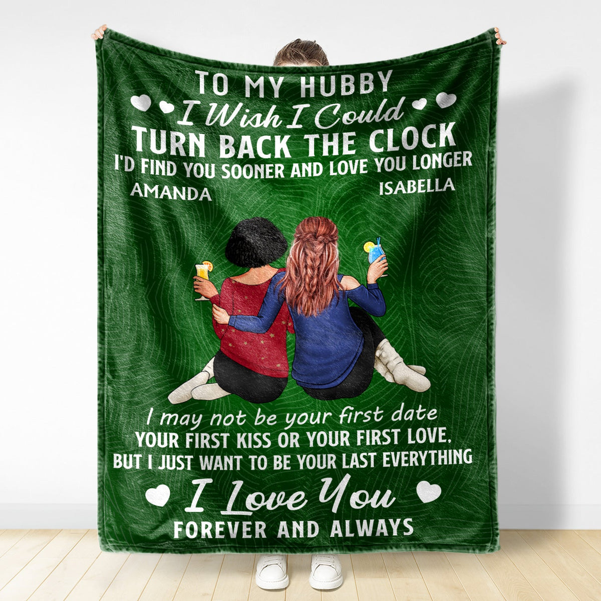 J'aimerais pouvoir remonter le temps - Cadeau d'anniversaire, cadeau d'amour pour les couples, mari, femme - Couverture polaire personnalisée