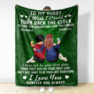 J'aimerais pouvoir remonter le temps - Cadeau d'anniversaire, cadeau d'amour pour les couples, mari, femme - Couverture polaire personnalisée