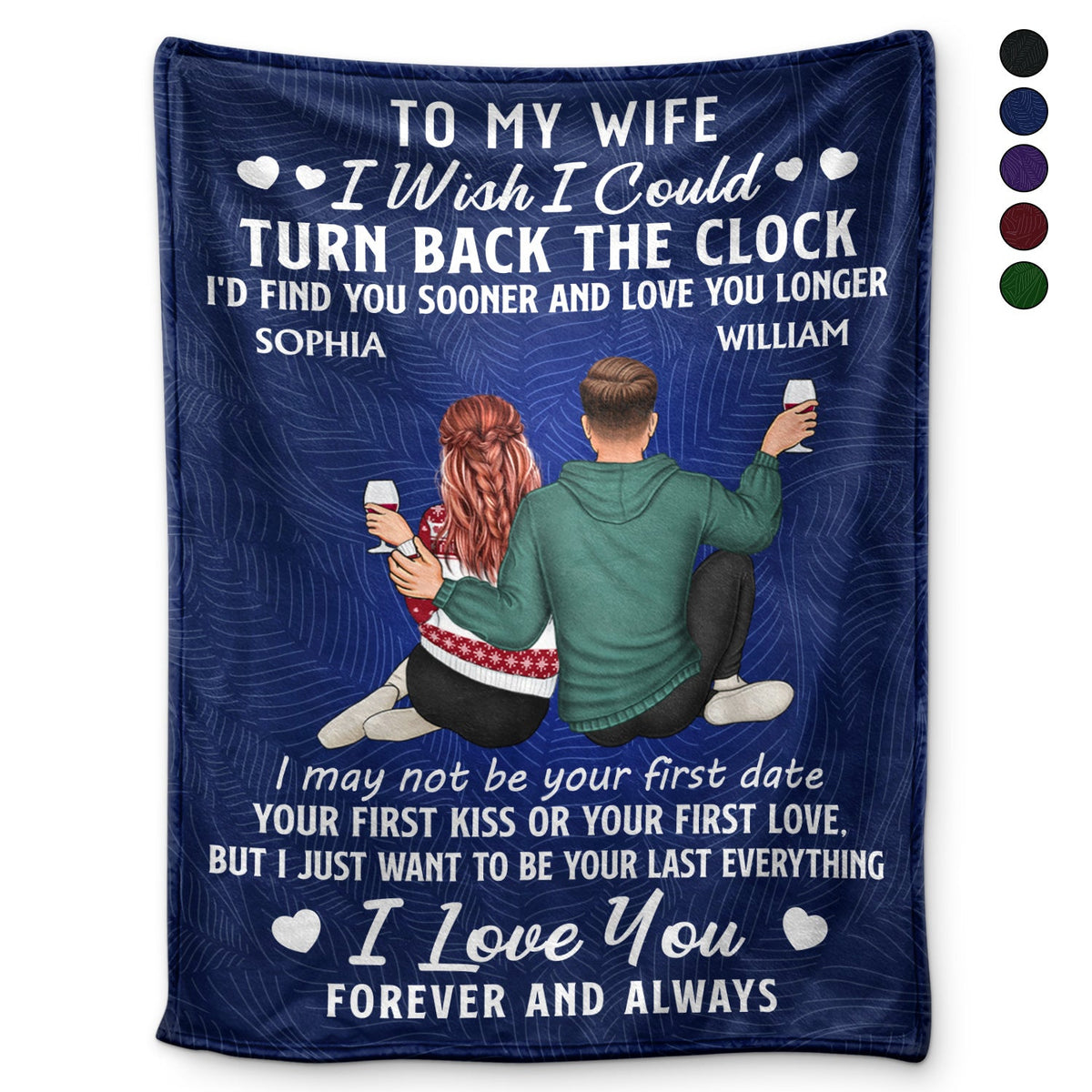 J'aimerais pouvoir remonter le temps - Cadeau d'anniversaire, cadeau d'amour pour les couples, mari, femme - Couverture polaire personnalisée