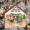 You & Me And The Dogs Cats - Christmas Gift For Couple, Pet Lovers And Family - Personalized Custom Shaped Wooden Ornament