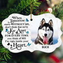 Custom Photo When Tomorrow Starts Without Me - Christmas, Memorial Gift For Dog Lovers, Cat Lovers - Personalized Medallion Ceramic Ornament