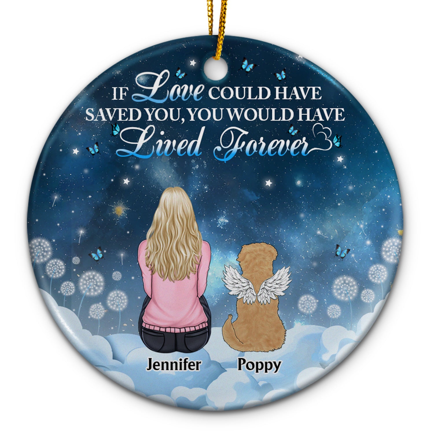 If Love Could Have Saved You - Christmas, Memorial Gift For Dog Lovers, Cat Lovers - Personalized Circle Ceramic Ornament