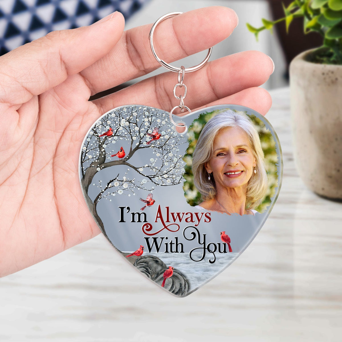 Custom Photo I'll Hold You In My Heart - Memorial Gift For Family, Siblings, Friends - Personalized Acrylic Keychain
