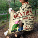 Side By Side Or Miles Apart - Gift For Sisters, Besties, Daughters - Personalized Fleece Blanket