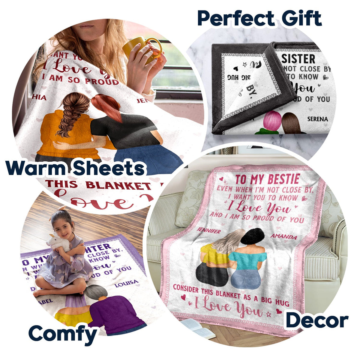 Even When I'm Not Close By - Gift For Sisters, Besties, Daughters - Personalized Fleece Blanket