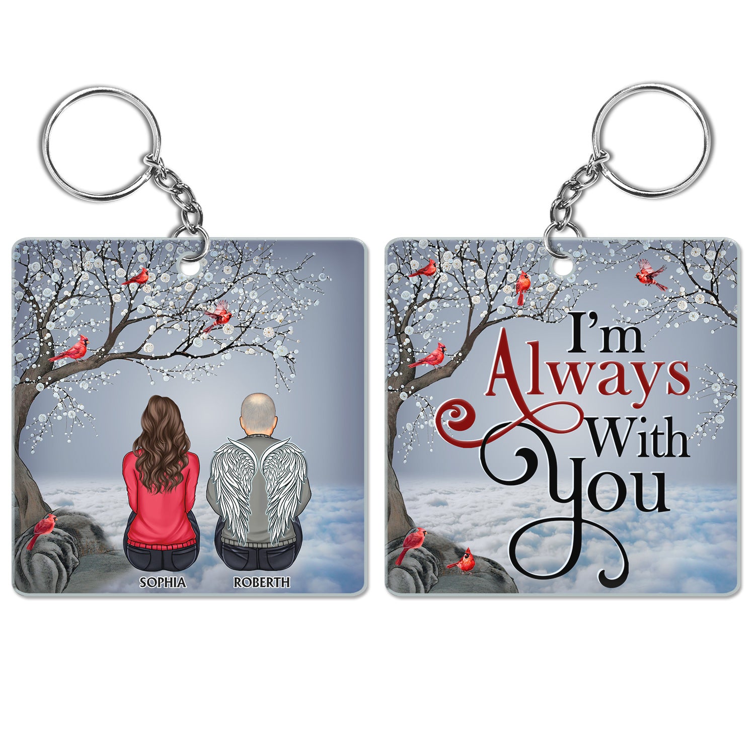 I'm Always With You - Memorial Gift For Family, Friends, Siblings - Personalized Acrylic Keychain