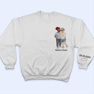 Arm In Arm Couple - Gift For Couples, Husband, Wife - Personalized Sweatshirt With Sleeve Imprint