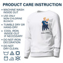 Couple bras dessus bras dessous - Cadeau pour couple, mari, femme - Sweat-shirt personnalisé avec empreinte sur la manche