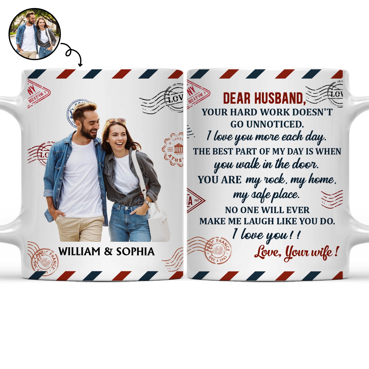 Custom Photo Your Hard Work Doesn't Go Unnoticed - Birthday, Anniversary Gift For Spouse, Husband, Wife, Couple - Personalized White Edge-to-Edge Mug