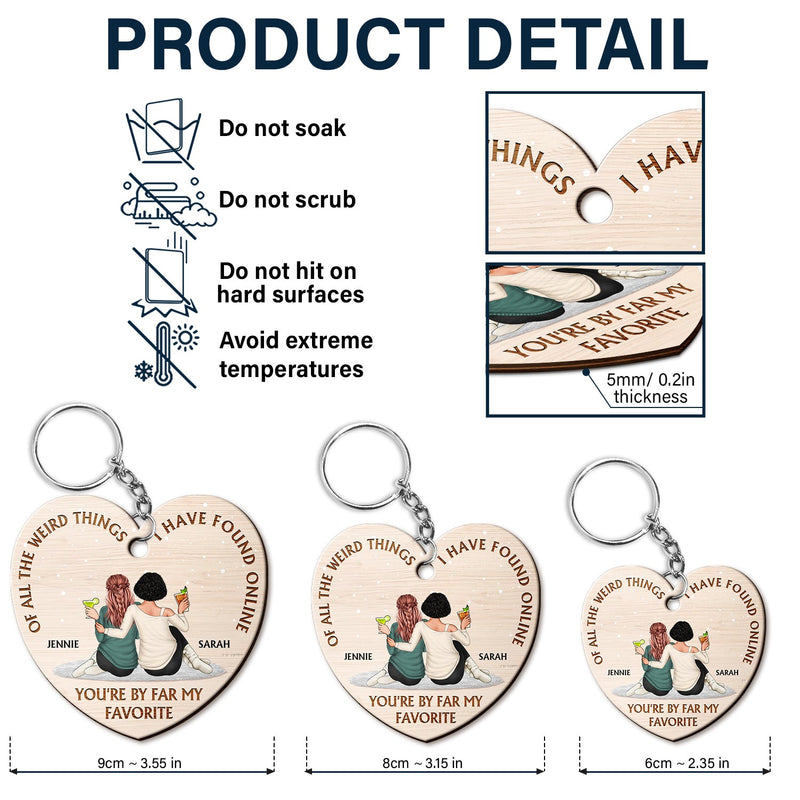 De toutes les choses étranges - Cadeau pour couple, mari, femme - Porte-clés en bois personnalisé