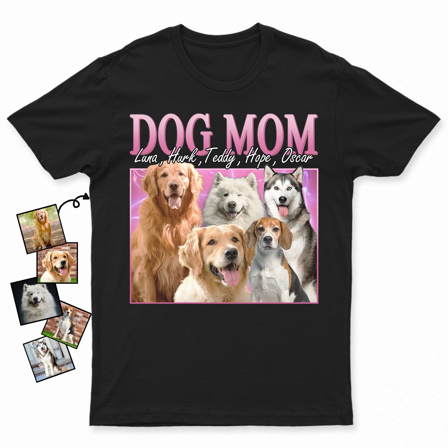 Custom Photo 90s Retro Vintage - Birthday, Anniversary Gift For Dog Mom, Cat Dad, Pet Lover - Personalized T Shirt