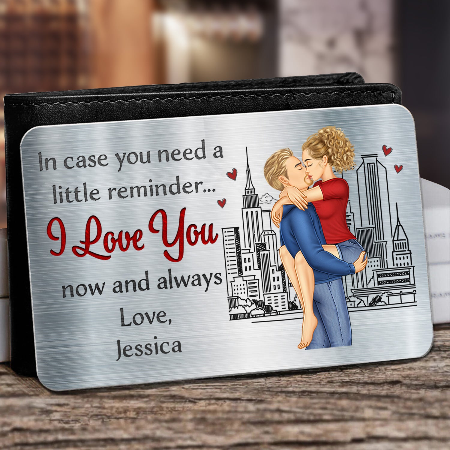 In Case You Need A Little Reminder - Gift For Couples, Husband, Wife - Personalized Aluminum Wallet Card