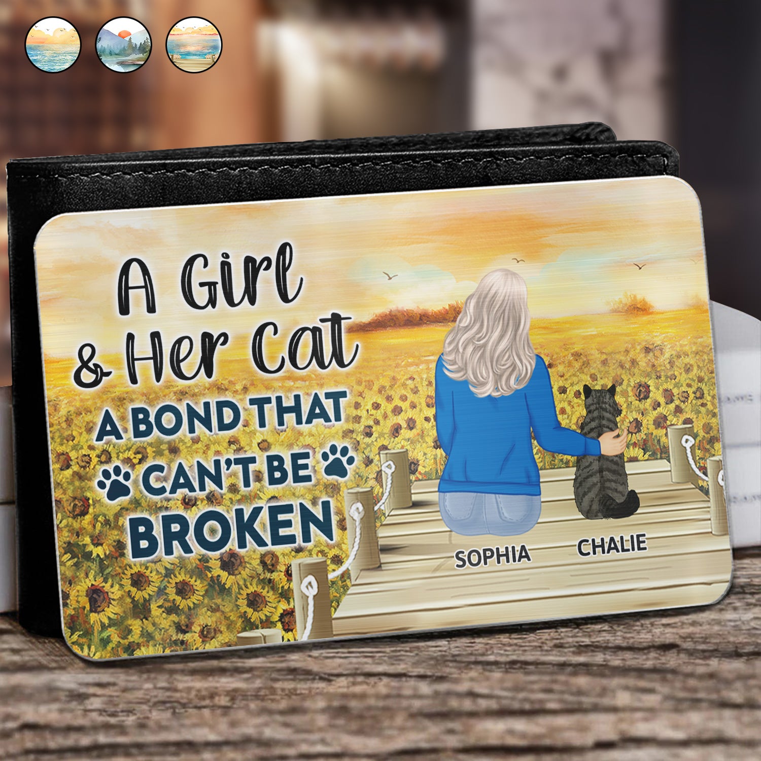 A Bond That Can't Be Broken - Gift For Cat Lovers, Cat Mom, Cat Dad - Personalized Aluminum Wallet Card