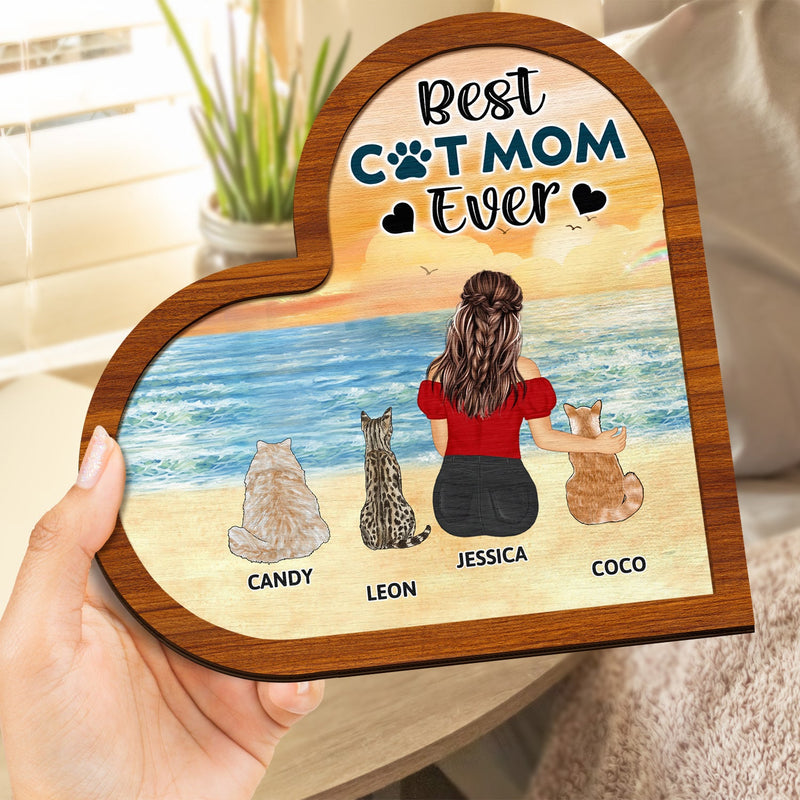 A Bond That Can't Be Broken - Gift For Cat Lovers, Cat Mom, Cat Dad - Personalized 2-Layered Wooden Plaque With Stand