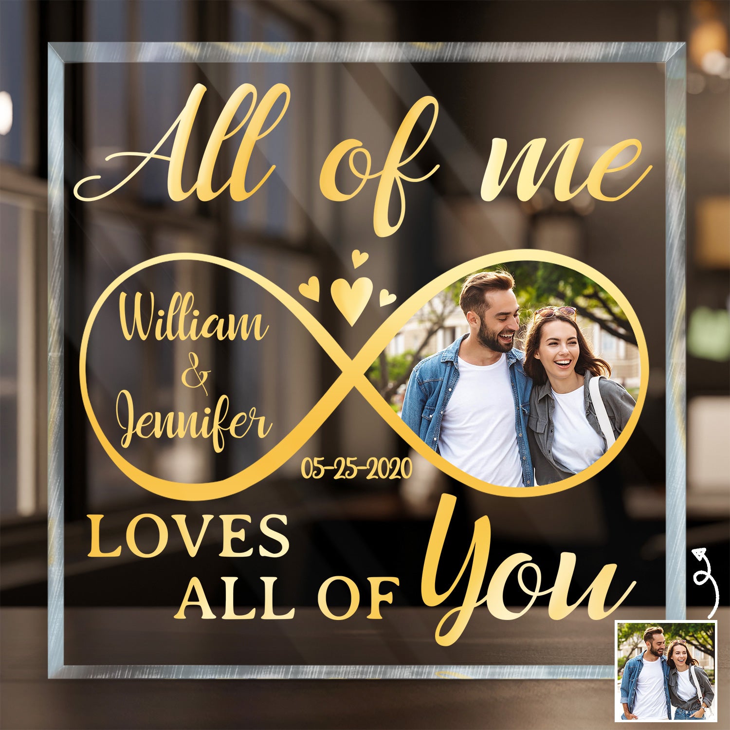 Custom Photo All Of Me Loves All Of You - Loving, Anniversary Gift For Couple, Spouse, Husband, Wife - Personalized Square Shaped Acrylic Plaque
