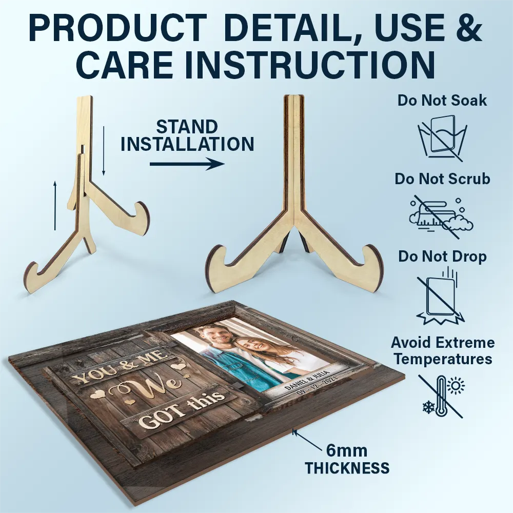 Custom Photo God Knew My Heart Needed You - Loving, Anniversary Gift For Couple, Spouse, Husband, Wife - Personalized 2-Layered Wooden Plaque With Stand