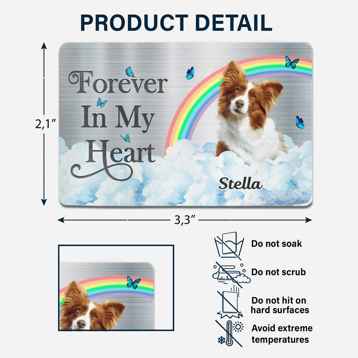 Custom Photo I'll Carry You - Memorial Gift For Dog Lovers, Cat Lovers, Dog Mom, Dog Dad - Personalized Aluminum Wallet Card