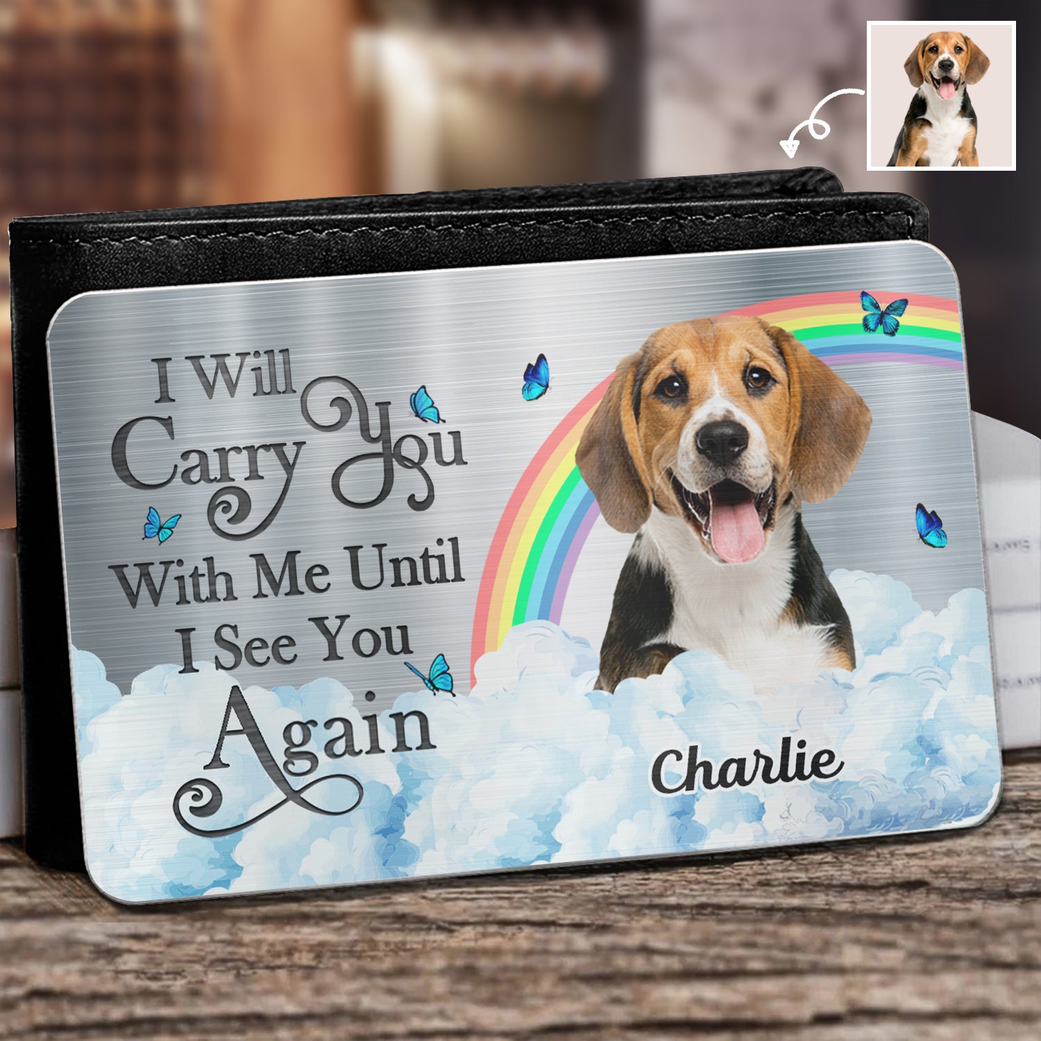 Custom Photo I'll Carry You - Memorial Gift For Dog Lovers, Cat Lovers, Dog Mom, Dog Dad - Personalized Aluminum Wallet Card