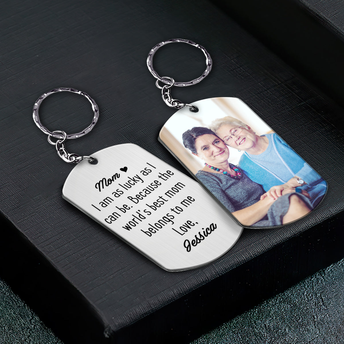 Custom Photo World&#39;s Best Mom - Gift For Mom, Mother, Grandma - Personalized Aluminum Keychain