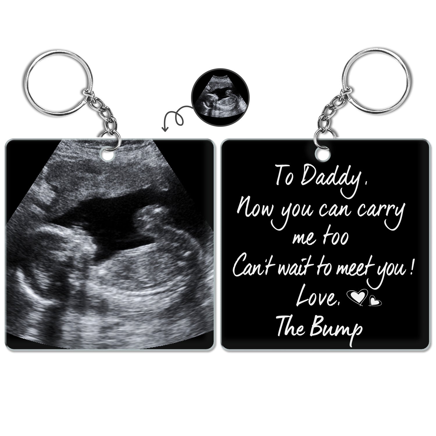 Custom Photo To Daddy Now You Can Carry Me Too - Gift For Dad, Father, New Parents - Personalized Acrylic Keychain