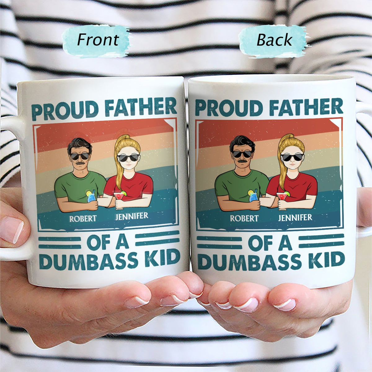 Proud Father Of A Few - Funny Gift For Dad, Father, Grandpa - Personalized Mug