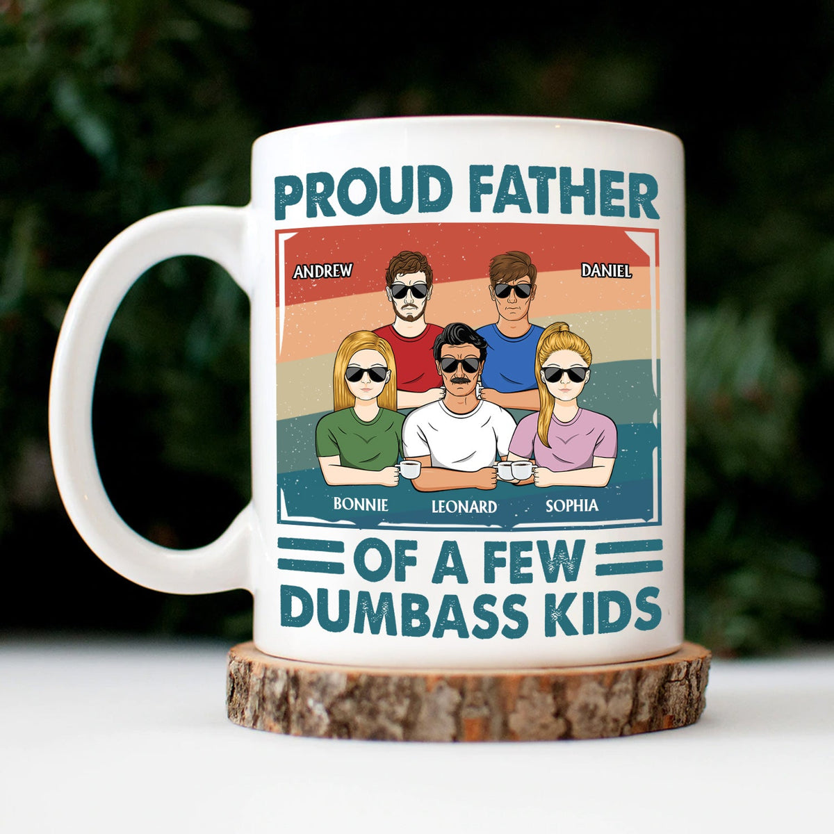 Proud Father Of A Few - Funny Gift For Dad, Father, Grandpa - Personalized Mug