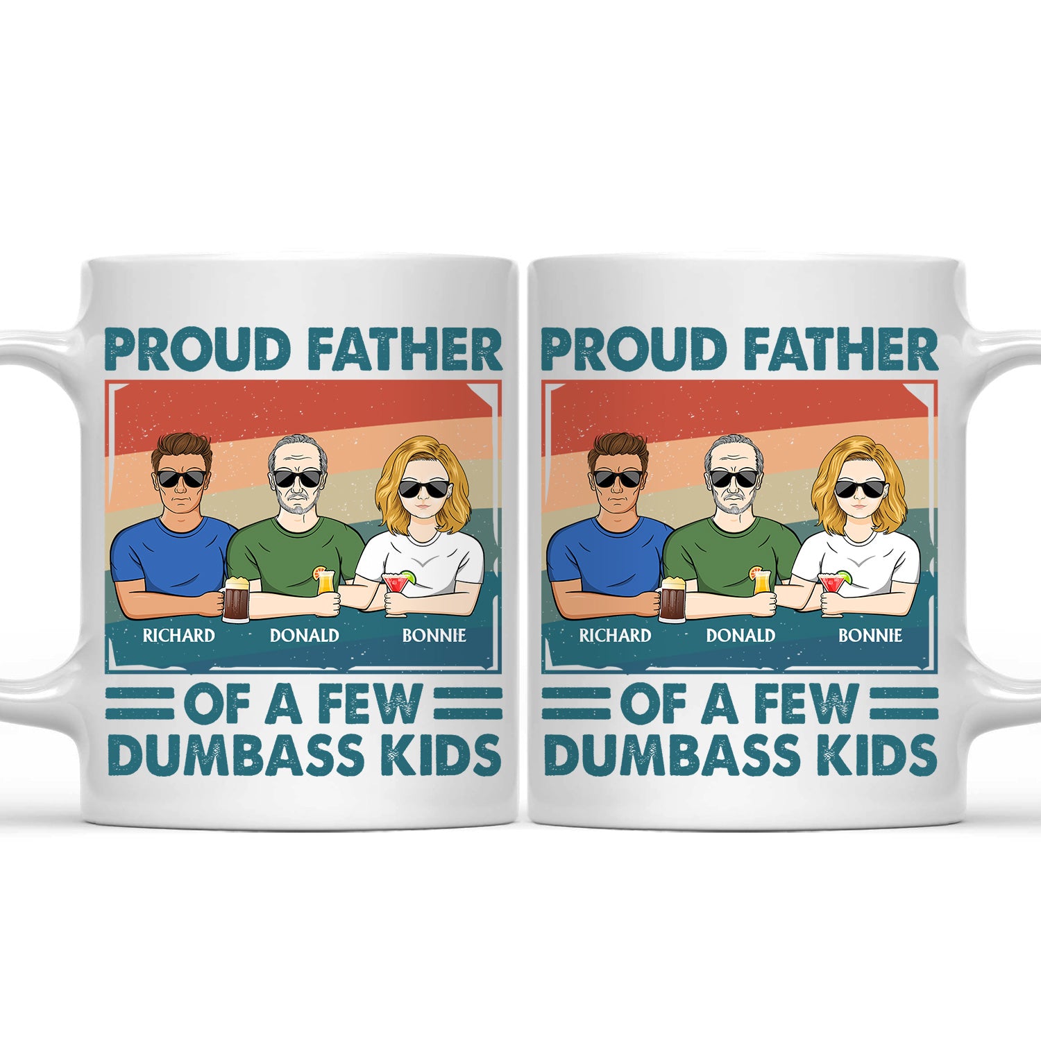 Proud Father Of A Few - Funny Gift For Dad, Father, Grandpa - Personalized Mug