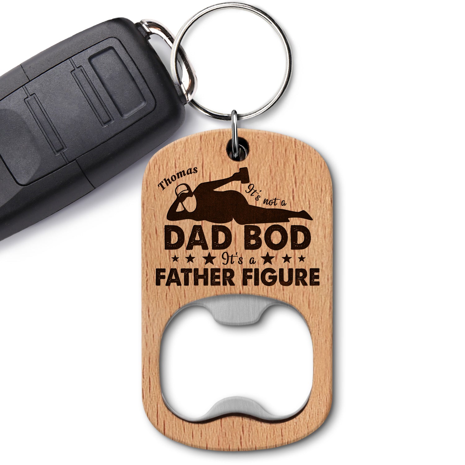 It's Not A Dad Bod - Gift For Father, Daddy, Papa, Uncle - Personalized Bottle Opener Keychain