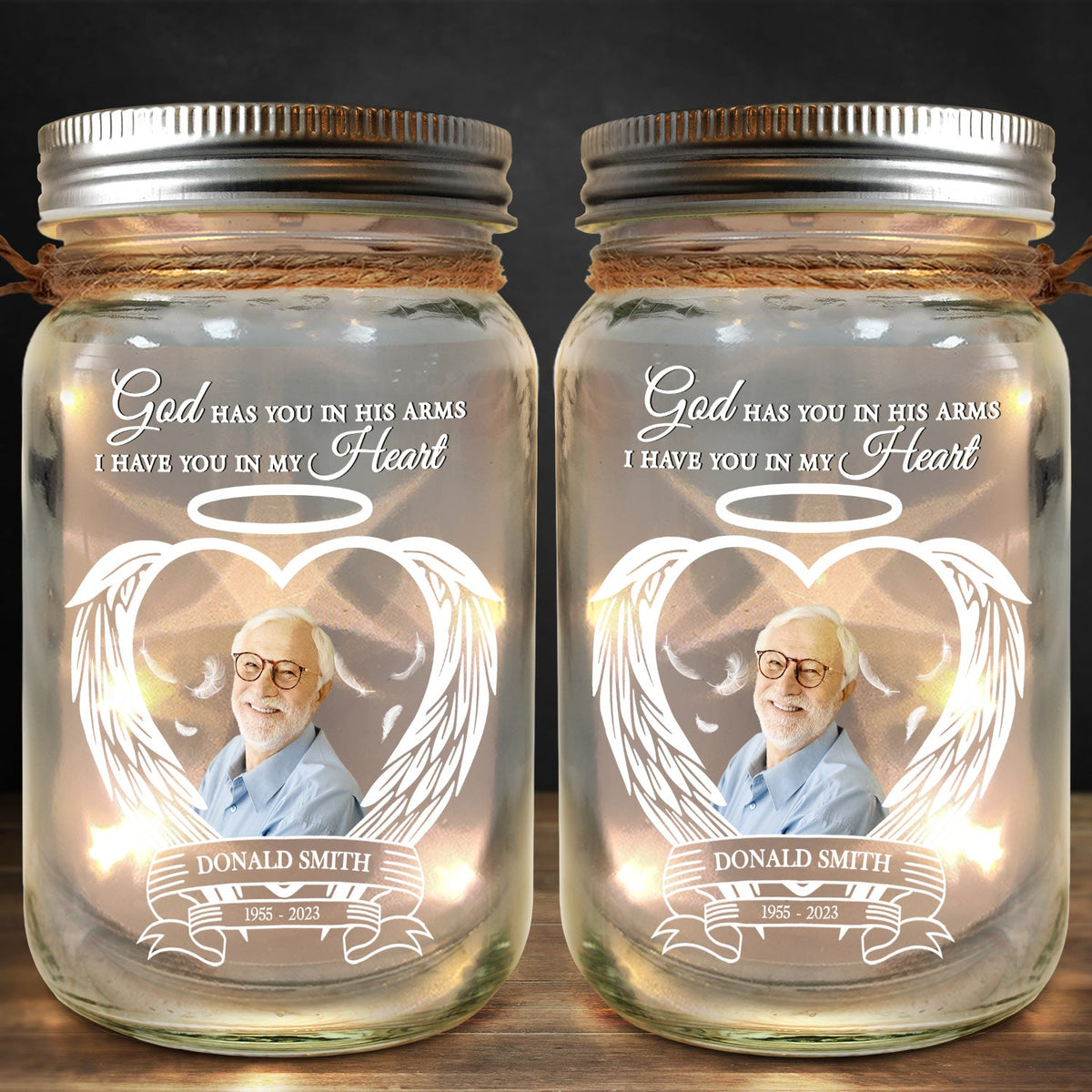 Custom Photo Always Shine In My Heart - Loving, Memorial Gift For Family, Siblings, Friends - Personalized Mason Jar Light