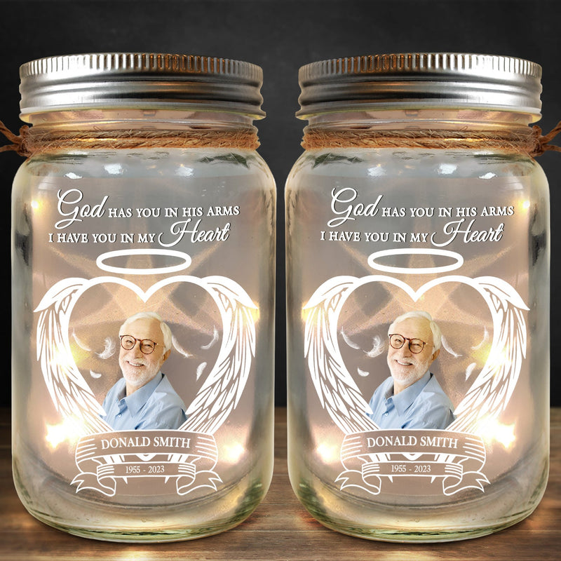 Custom Photo Always Shine In My Heart - Loving, Memorial Gift For Family, Siblings, Friends - Personalized Mason Jar Light