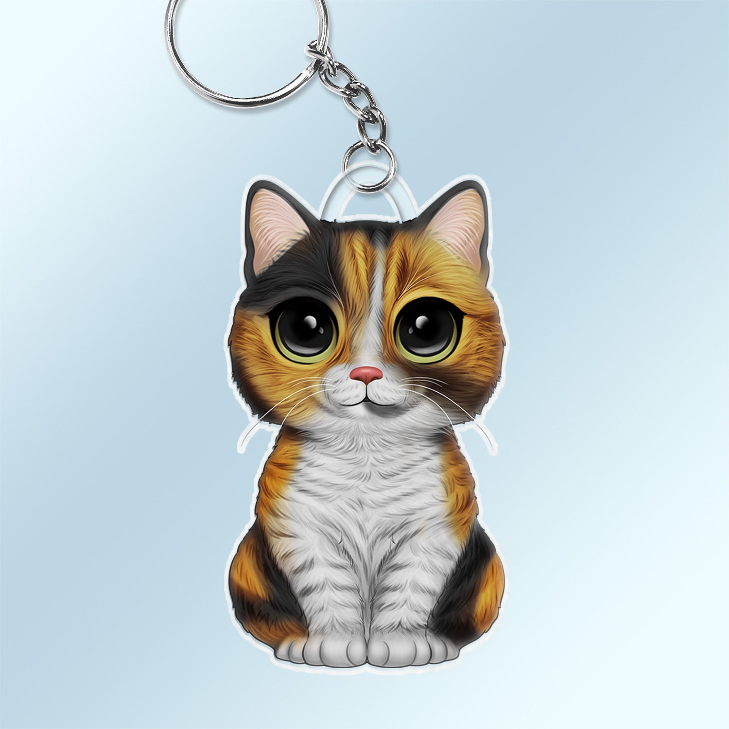 Cute Cat - Funny Gift For Cat Lovers, Cat Mom, Cat Dad - Personalized Cutout Acrylic Keychain