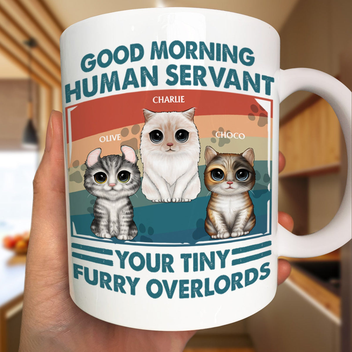 Your Tiny Furry Overlords - Gift For Cat Lovers, Cat Mom, Cat Dad - Personalized Mug