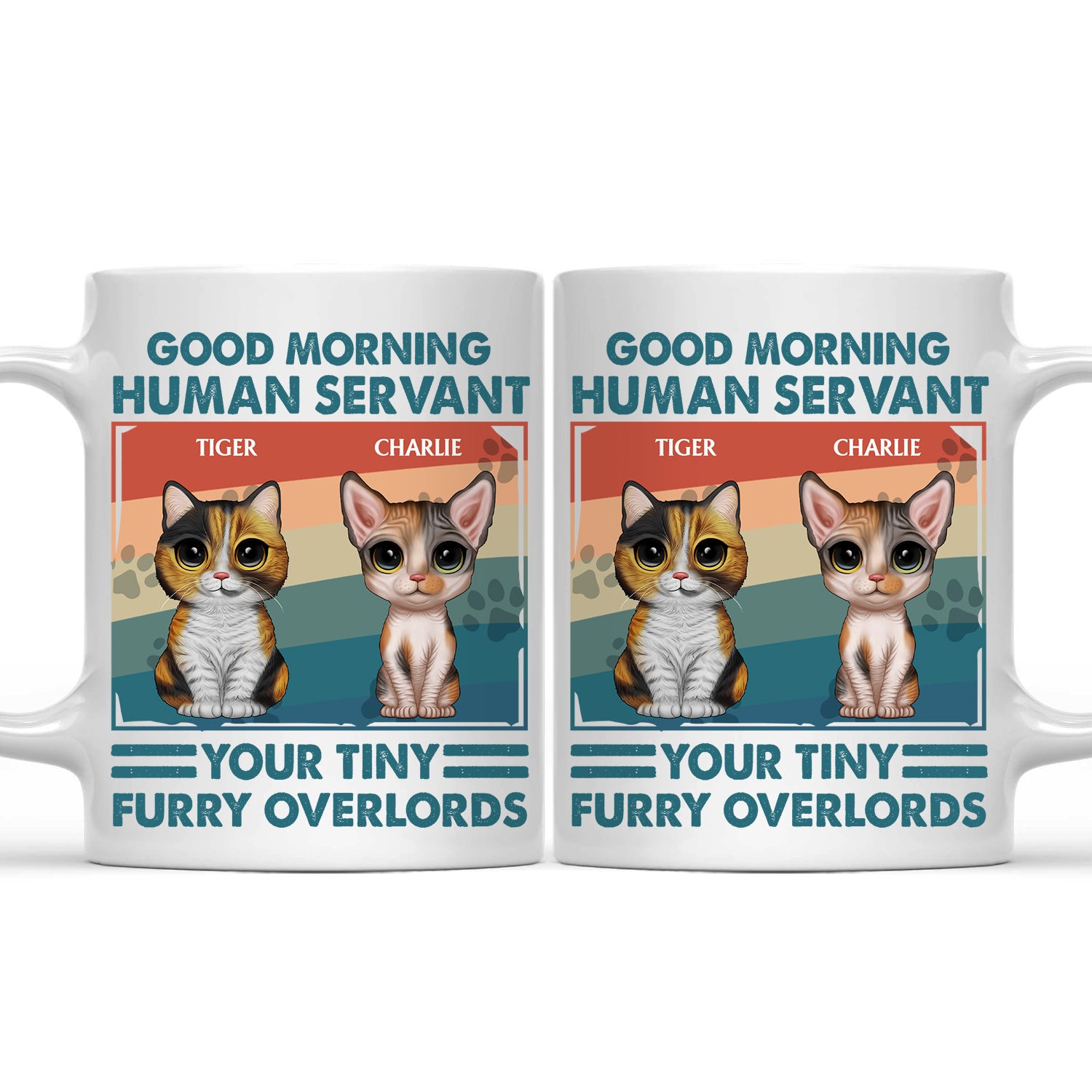 Your Tiny Furry Overlords - Gift For Cat Lovers, Cat Mom, Cat Dad - Personalized Mug