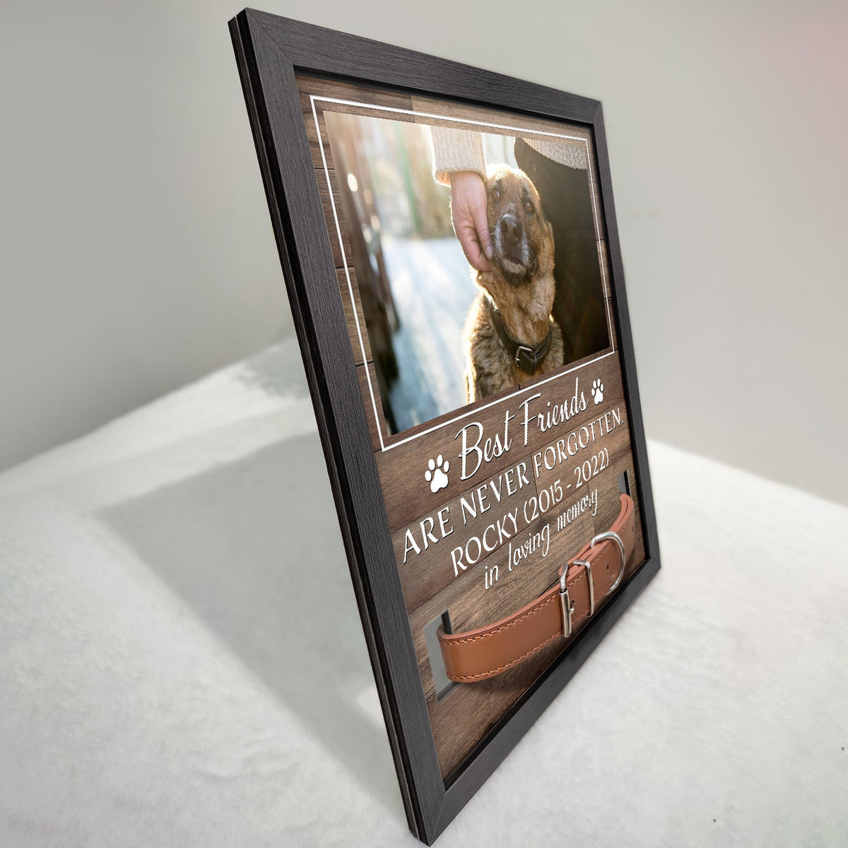 Custom Photo My Hardest Goodbye - Memorial, Sympathy Gift For Dog Owners, Cat Lovers - Personalized Rectangle Pet Loss Sign, Collar Frame