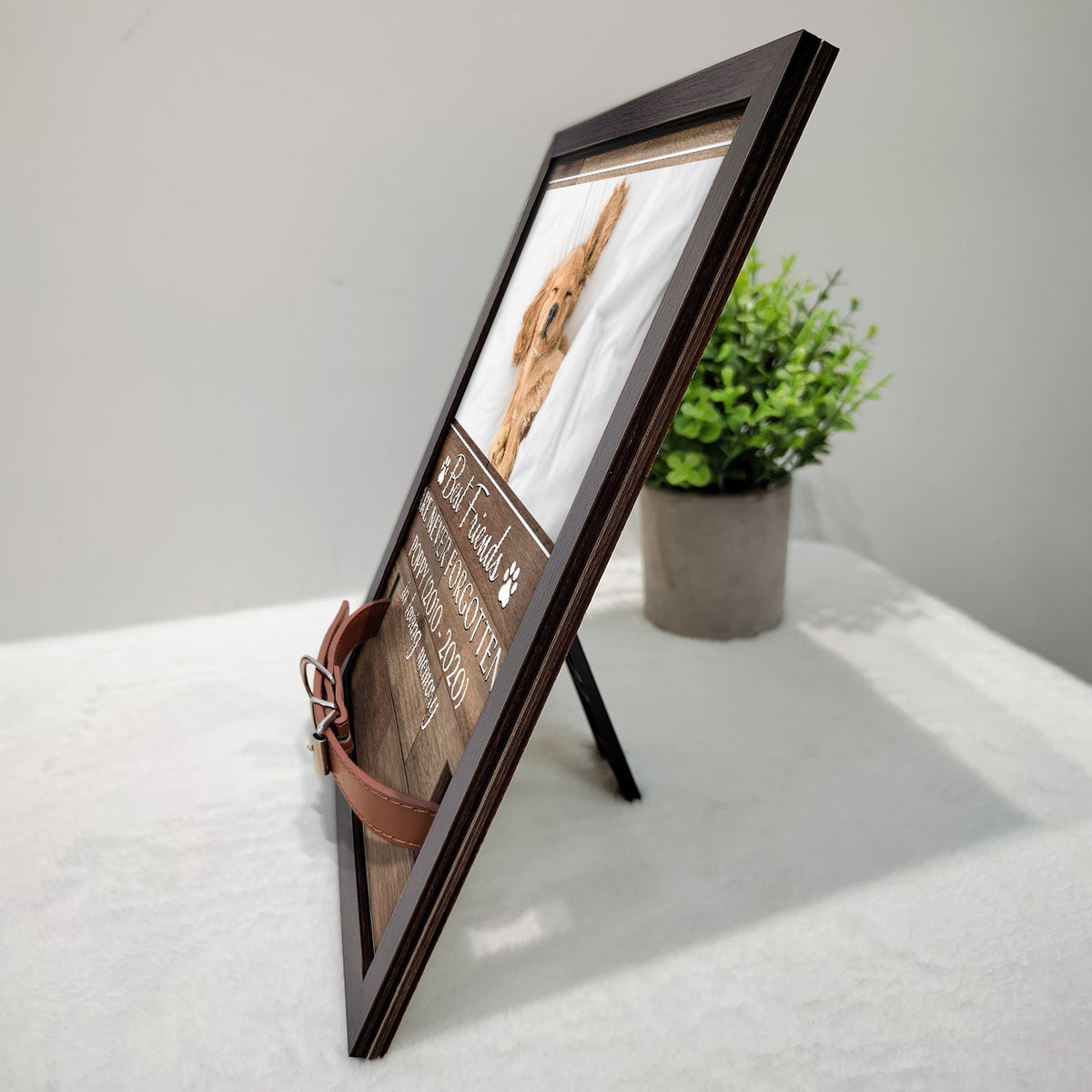 Custom Photo My Hardest Goodbye - Memorial, Sympathy Gift For Dog Owners, Cat Lovers - Personalized Rectangle Pet Loss Sign, Collar Frame