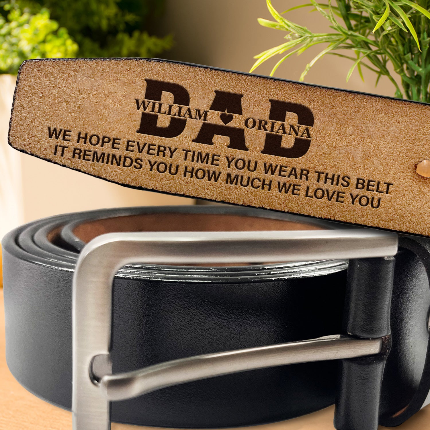You Wear This Reminds You How Much I Love You - Personalized Engraved Leather Belt