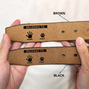 World's Best Papa Belongs To Grandkids - Personalized Engraved Leather Belt