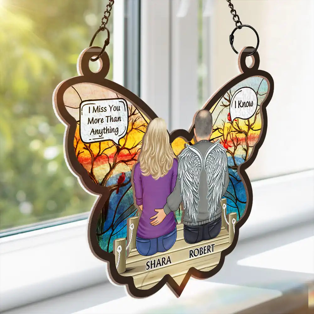 I Miss You Dad, I Know - Personalized Window Hanging Suncatcher Ornament